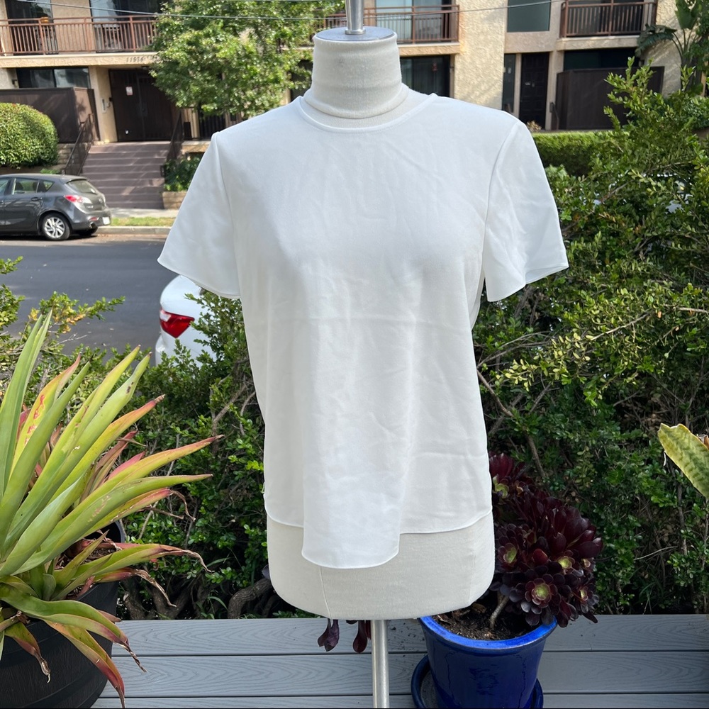 JENNI KAYNE Short Sleeve Scoop Neck High Low Top Rayon Material Size XS